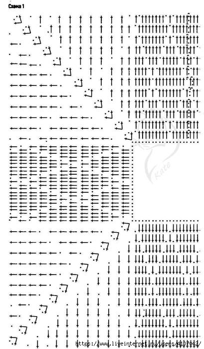Схема ромбы реглан крючком