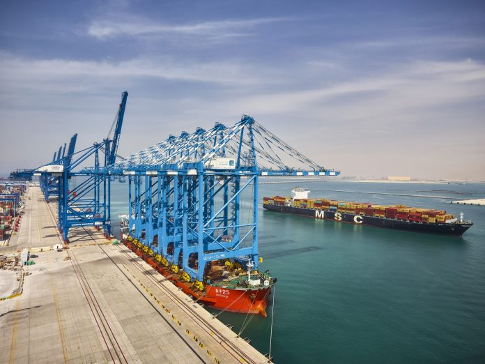 Abu Dhabi Terminals receives five new ship-to-shore cranes, as part of its expansion plans to double capacity (696x522, 230Kb)