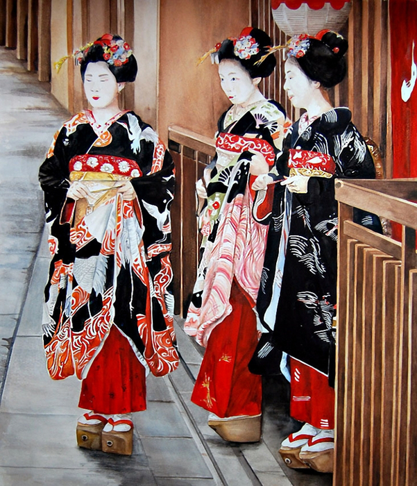 Three Geishas (601x700, 574Kb)