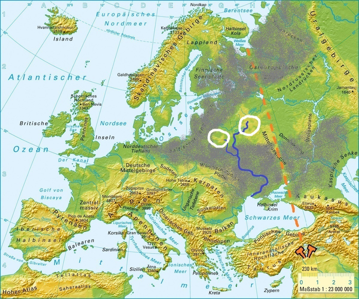 Географическая карта европы крупным планом