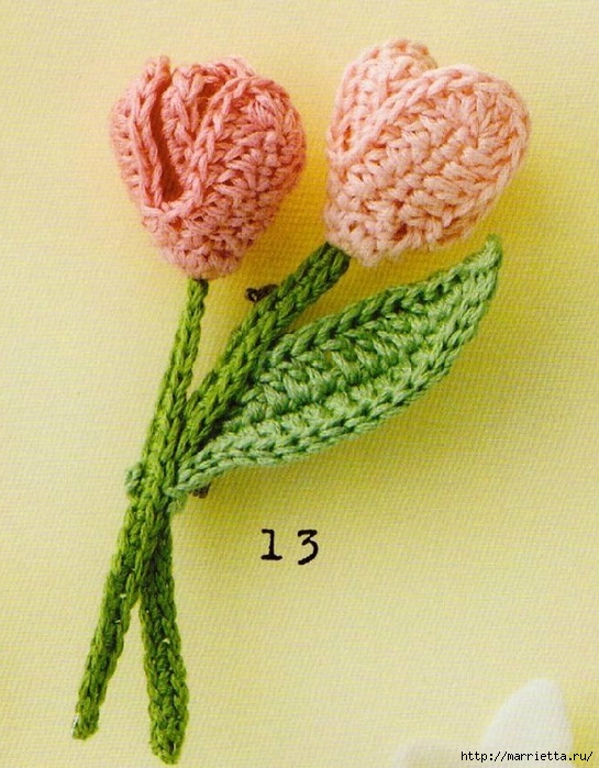 Цветы крючком для создания украшений. Схемы вязания (9) (545x700, 303Kb)