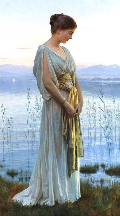 Max Nonnenbruch - Evening by the Lake (388x700, 260Kb)