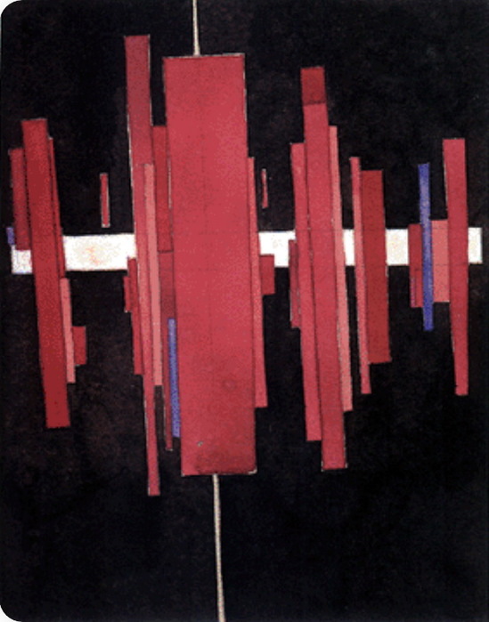 1922 Suprematist Arkhitkton in Red; Vitebsk, 7,25  6,25 ., watercolor, pencil and bank ink on paper, (549x700, 94Kb)