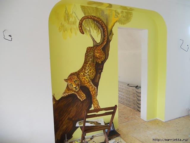 Роспись стен в интерьере. Рисуем леопарда (24) (640x480, 96Kb)