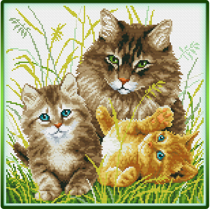 Cat Family (700x695, 891Kb)