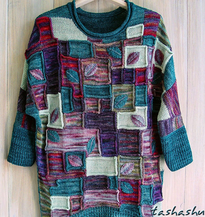 Colorblock oversized sweater1 (662x700, 735Kb)