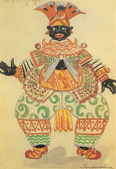 12 1925 Эскиз костюма Эфиопа к балету Стравинского Петрушка (480x700, 124Kb)