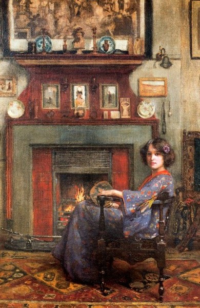 Casimiro Sainz y Saiz  (1853-1898) - Junto a la chimenea - By the Fireplace (390x600, 92Kb)