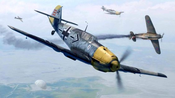 01 Bf 109 Galand в бою (563x315, 109Kb)