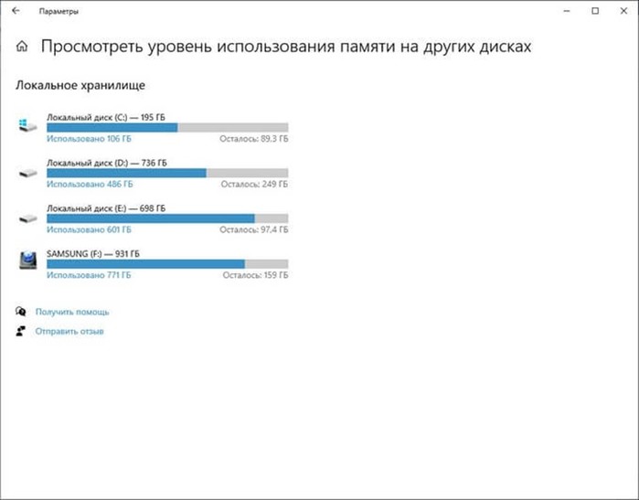 Сколько места занимают windows