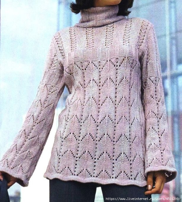Летний пуловер из хлопка (Вязание спицами) – Журнал Вдохновение Рукодельницы