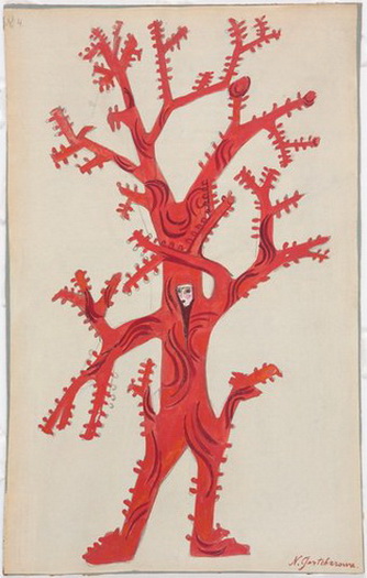 1915-1916 ?design for the ballet Sadko. b) Coral (), 37.5 x 23.9 cm. State Tretyakov Gallery, (334x525, 82Kb)
