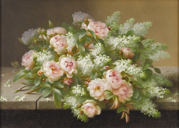 Bouquet with Roses and Lilacs (700x502, 353Kb)