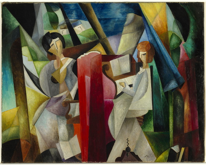 1925 , . 73.5 h x 92 w cm. (he music lesson). , (700x561, 143Kb)