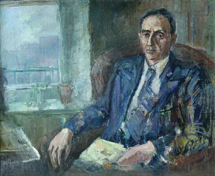 1930-е кон.-нач.1940-е Портрет профессора А.Я. Абрамяна. Х, м. 90 х111 см. Аук СОВКОМ 2006 (700x573, 136Kb)