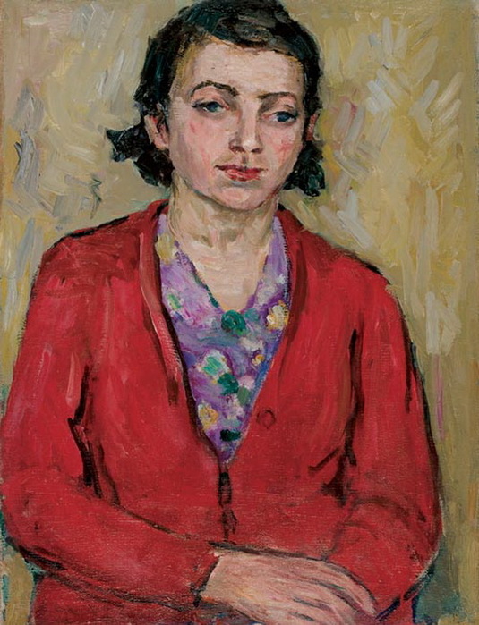 1930-е Портрет девушки в красной кофте. Х, м. 60 х 46 см. Галерея Леонида Шишкина (535x700, 131Kb)