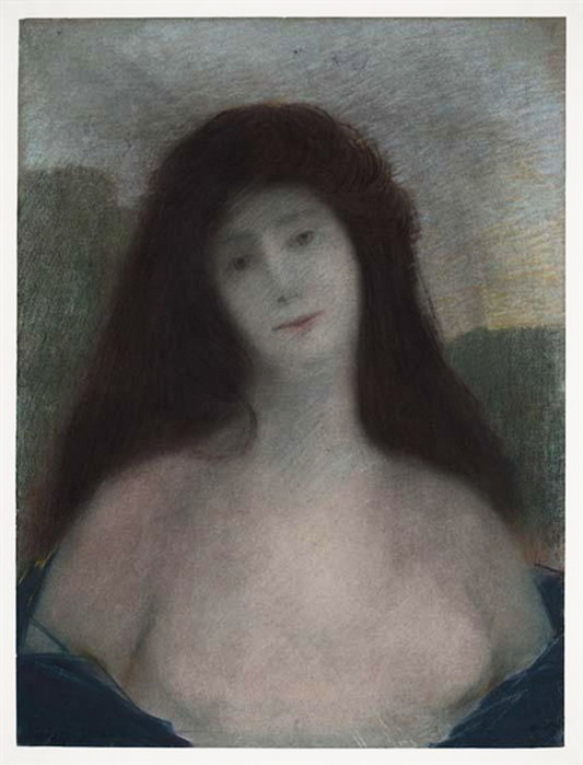 1890 Бюст женщины. Бум на карт, паст. 54,6 x 41,1 cm ЧС (533x700, 76Kb)