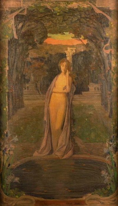 1892 Femme Б.г. dans un parc. Х, м. 108 х 63 см. ЧС (400x700, 88Kb)
