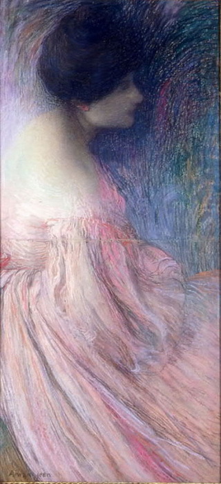 1898 Дама в розовом платье. Бум, паст. 94 х 44 cm. Музей изящных искусств Дижона, Франция. (320x700, 81Kb)