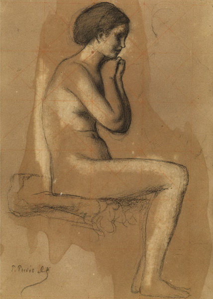 Nude (Nude woman sitting on the couch) - NeWestMuseum