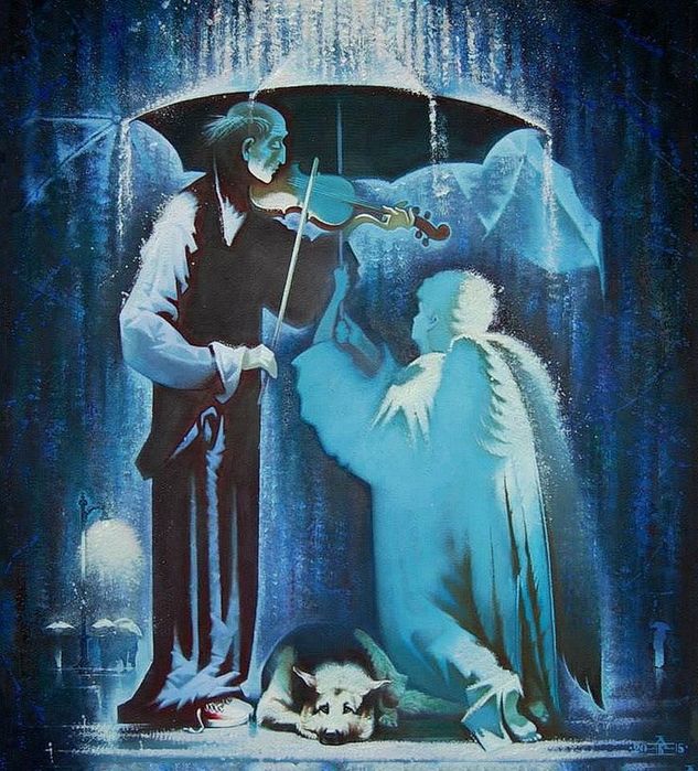 ангелы Художник Андрей Выстропов (633x700, 109Kb)