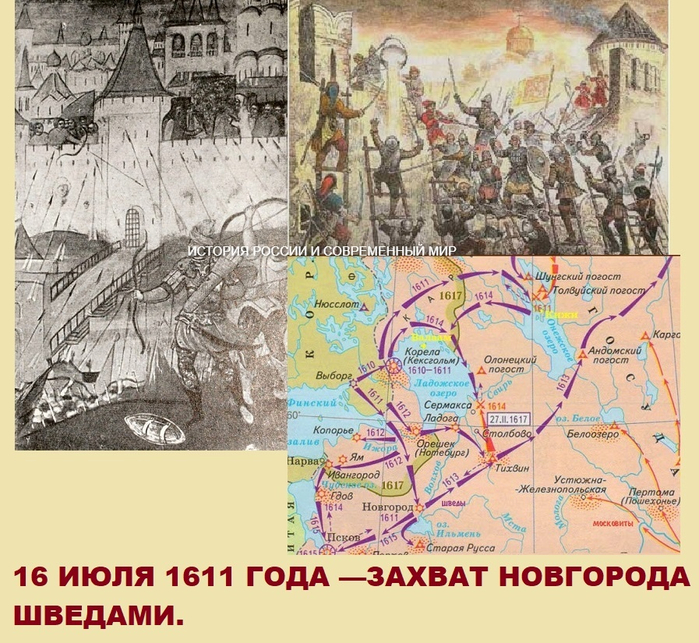 Русско шведская война 1613 1617 карта