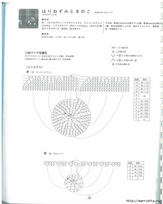 Игрушки АМИГУРУМИ крючком. Японский журнал со схемами (45) (560x699, 160Kb)