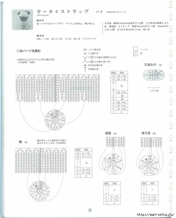 Игрушки АМИГУРУМИ крючком. Японский журнал со схемами (67) (567x700, 181Kb)