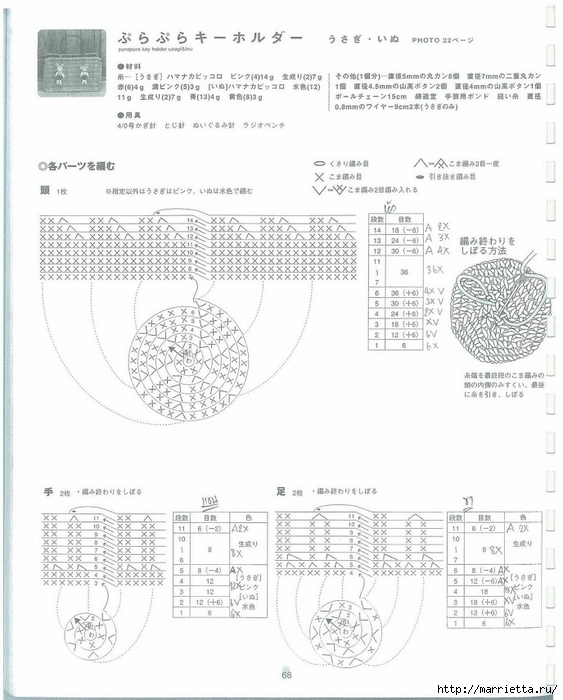 Игрушки АМИГУРУМИ крючком. Японский журнал со схемами (69) (563x700, 209Kb)