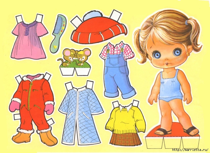 Бумажные вырезалки - одевалки для маленьких девочек (6) (700x510, 279Kb)