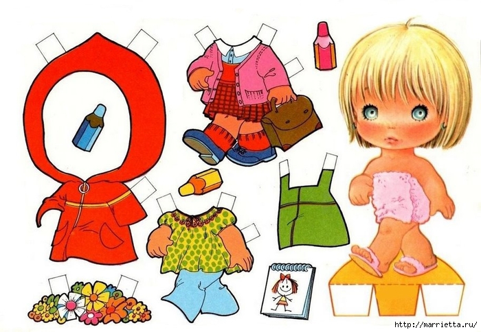 Бумажные вырезалки - одевалки для маленьких девочек (8) (700x484, 250Kb)