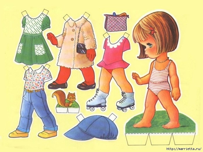 Бумажные вырезалки - одевалки для маленьких девочек (28) (699x523, 209Kb)