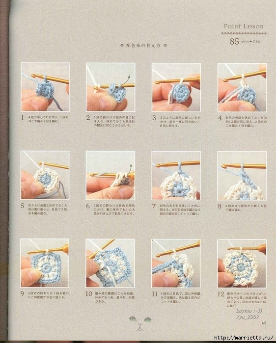 Цветочные мотивы крючком. Японский журнал со схемами (62) (562x699, 317Kb)