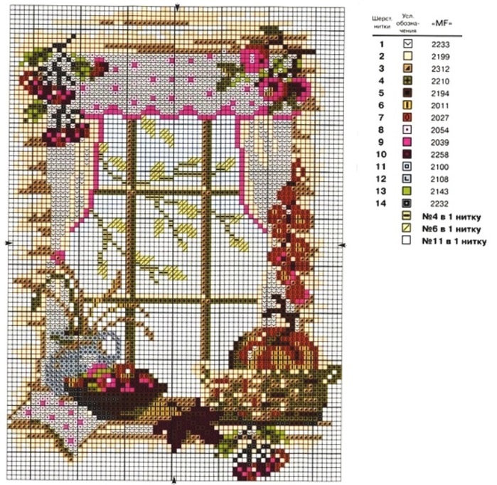 Вышивка схемы крестом времена года схемы