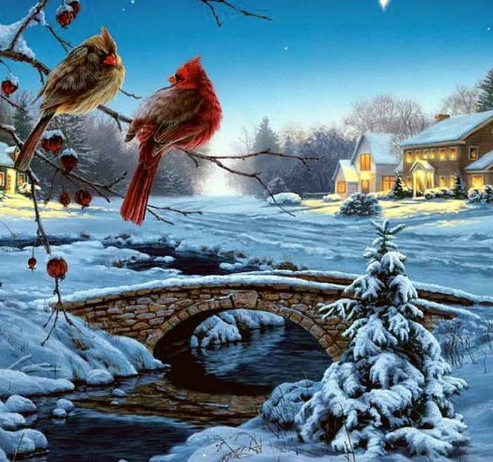 HD-wallpaper-by-darrel-bush-art-darrell-bush-br5idge-winter-bird-snow-painting-river-cardinal (900x856, 71Kb)