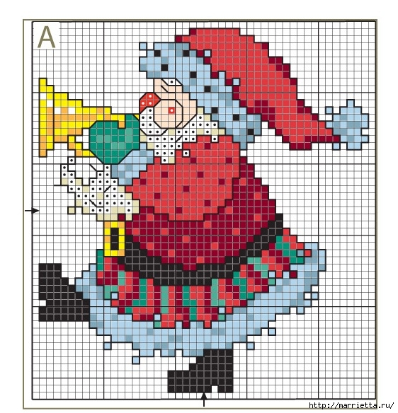 Скачать схему вышивки «санта клаус» (№) - Вышивка крестом
