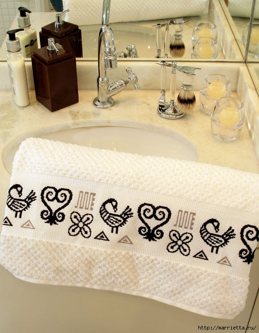 Монохромная вышивка для банного полотенца (2) (533x684, 237Kb)