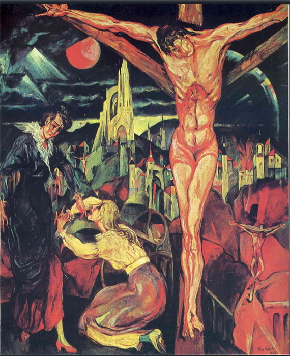 1913 Crucifixion.  , , . oil on canvas.67.5 x 80 cm ..  , ʸ (570x700, 182Kb)