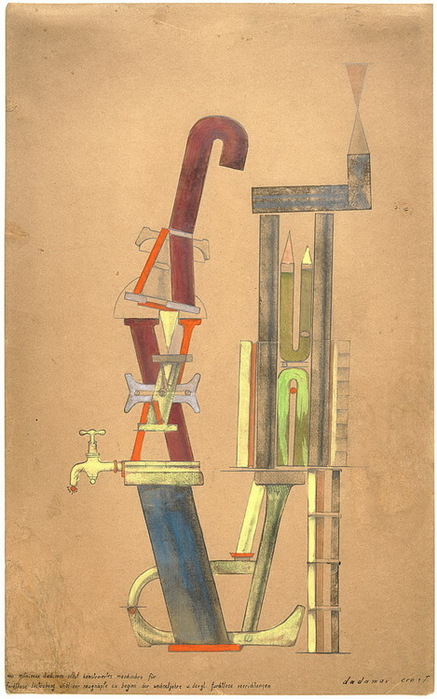 1919-1920 Little Machine Constructed by Minimax Dadamax in Person.,   (), , , , . 49.4 x 31.5 cm.   . . (437x700, 114Kb)