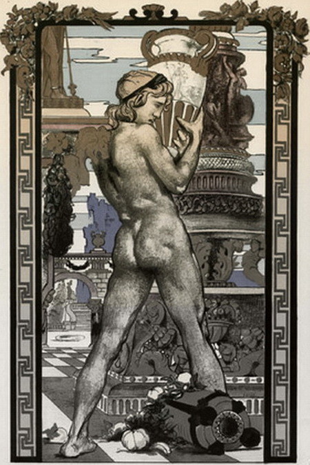 1897-1898 Porteur d'amphore by George Desvallières, lithographic print from L'Estampe moderne, vol. I, Paris, F. Champenois. (450x675, 125Kb)