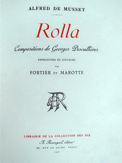 1906 Composition for Rolla's cover   . . 23,5 x 16 cm. Rolla, Alfred de Musset, Publisher P., Romagnol  2. (400x535, 58Kb)