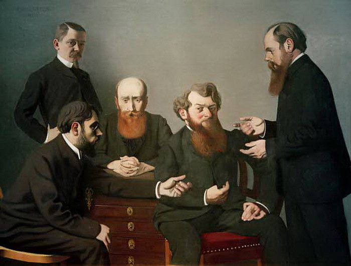  1902-1903. De izquierda a derecha, de pie, el autor (Félix Vallotton), sentados, Pierre Bonnard, Édouard Vui. (700x532, 82Kb)