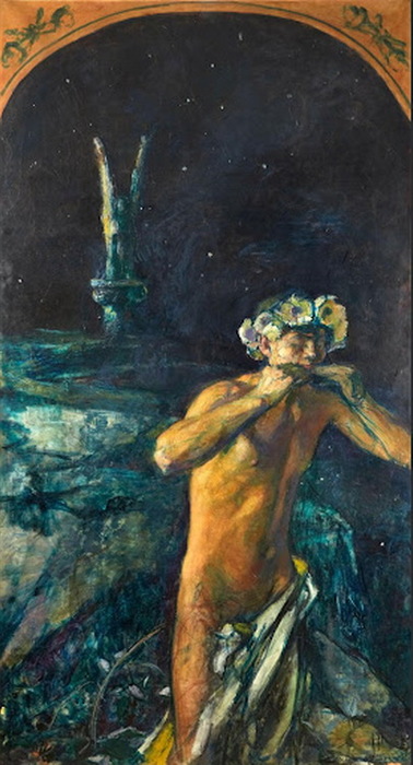 1910 EROS À LA FLÛTE DE PAN. .  , . 200 x 108 cm. AuctionART-Remy Le Fur & Associes,  2016 (378x700, 99Kb)