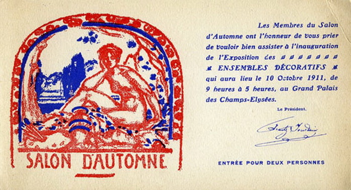 1911 Invitation for the Salon d'Automne. Invitation Card, 11  20,5 .  (700x378, 127Kb)