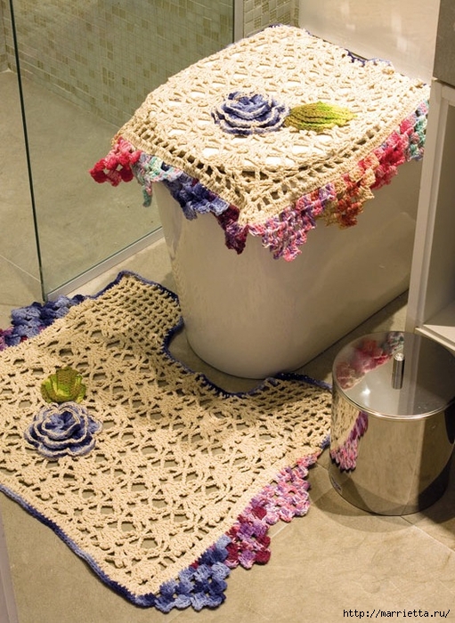 Вязаные крючком коврики для ванной комнаты (1) (511x700, 333Kb)