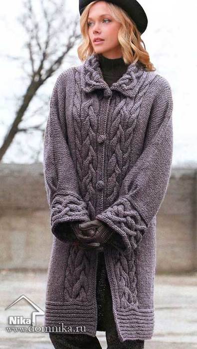Описание вязания пальто оверсайз:
