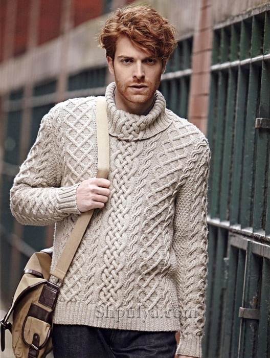 Белый мужской свитер для зимы с аранскими жгутами/5557795_3445 (528x700, 303Kb)