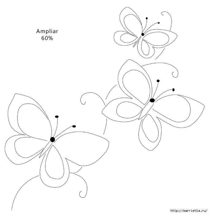 Бабочки на полотенце. Шаблоны для росписи (1) (682x700, 93Kb)