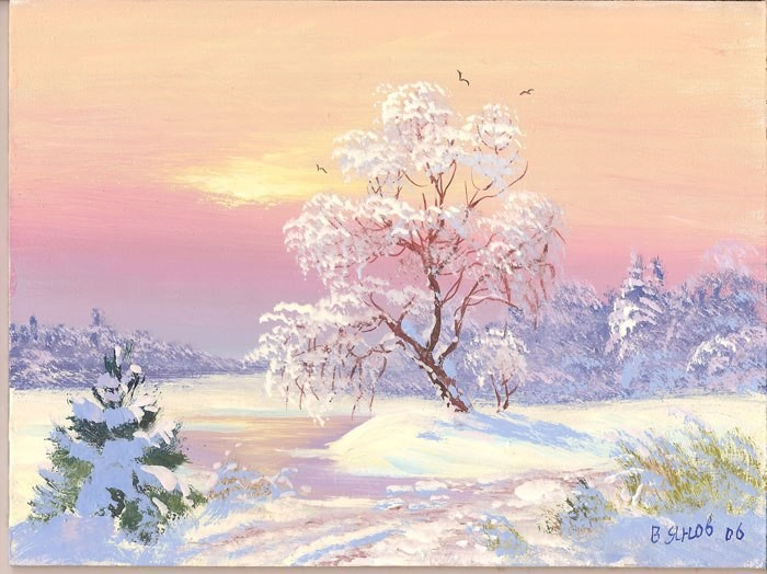 Виктор Янов зимний пейзаж 7 (700x524, 306Kb)
