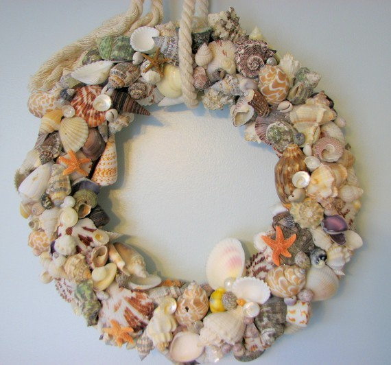 Красивый декор из морских ракушек от Beach Grass Cottage (5) (570x532, 235Kb)
